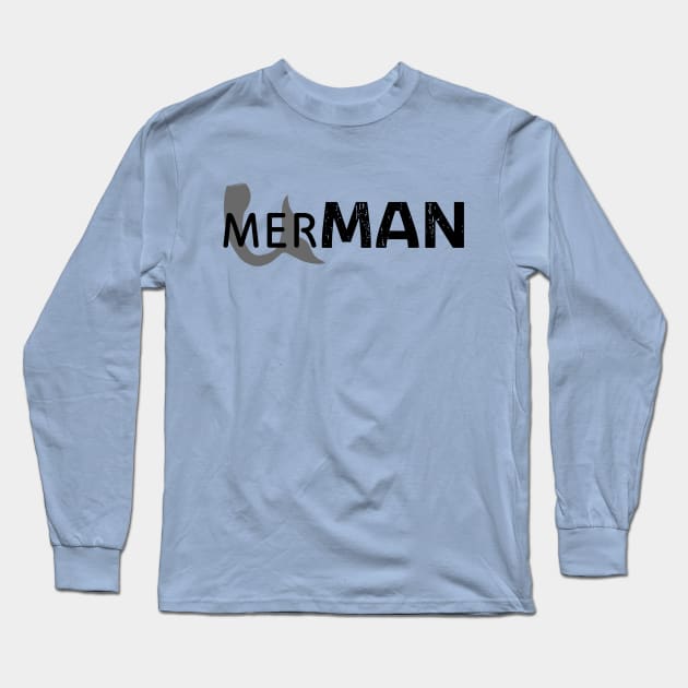 Mer-man Funny T-Shirt design | Mens | Boys Long Sleeve T-Shirt by ABcreative